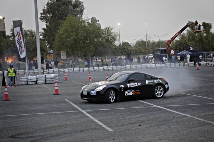 GulfRun sponsored 350Z was able to take 3rd place in the Red Bull Car Park 